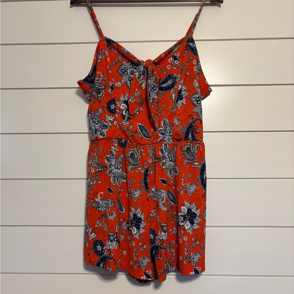 Orange Paisley Romper